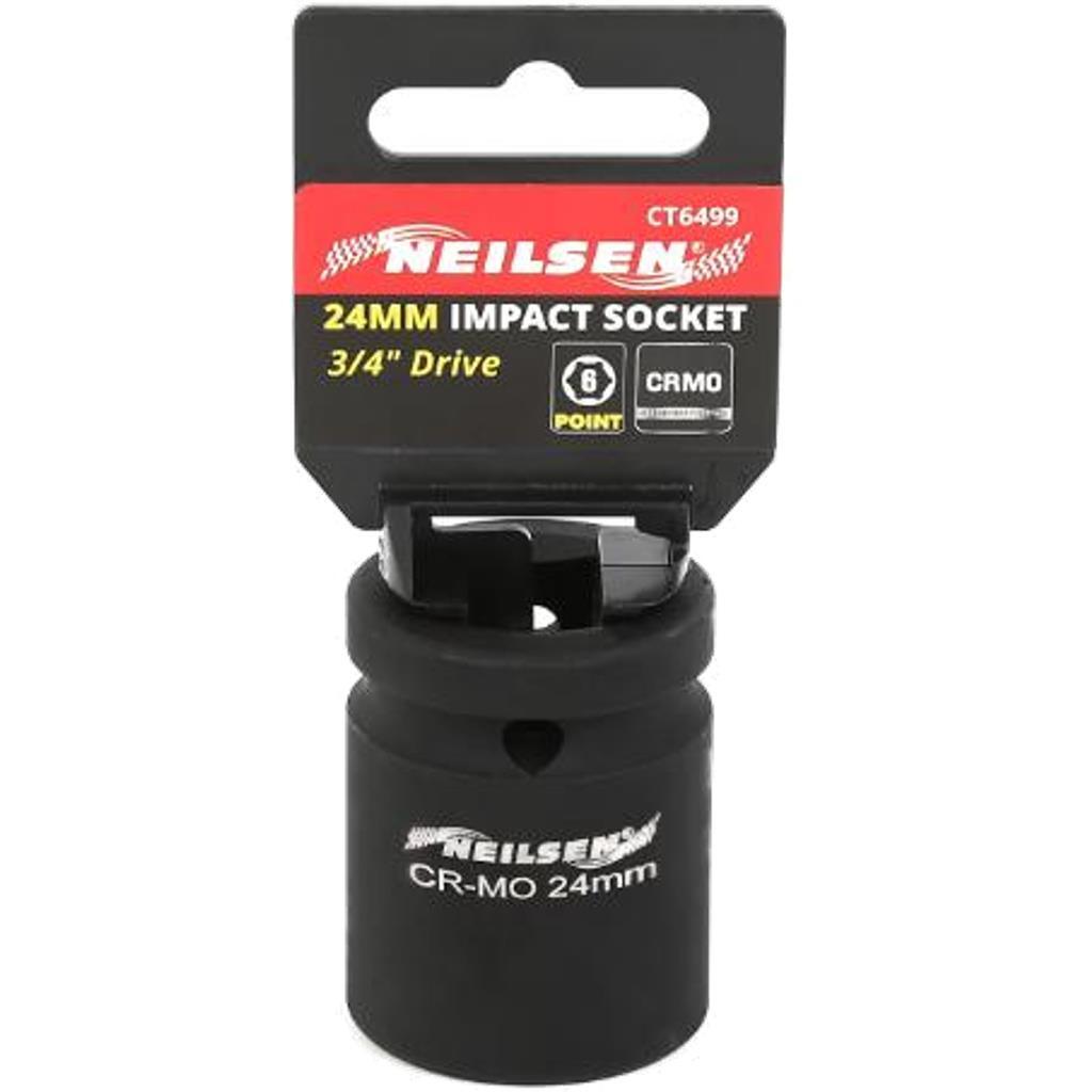 Neilsen 3/4" Drive Standard Shallow Square Metric Single Impact Socket 24mm