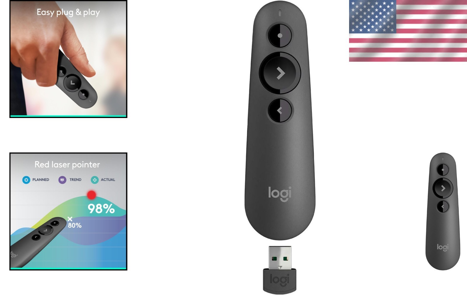 Wireless Presenter Clicker with Laser Pointer
