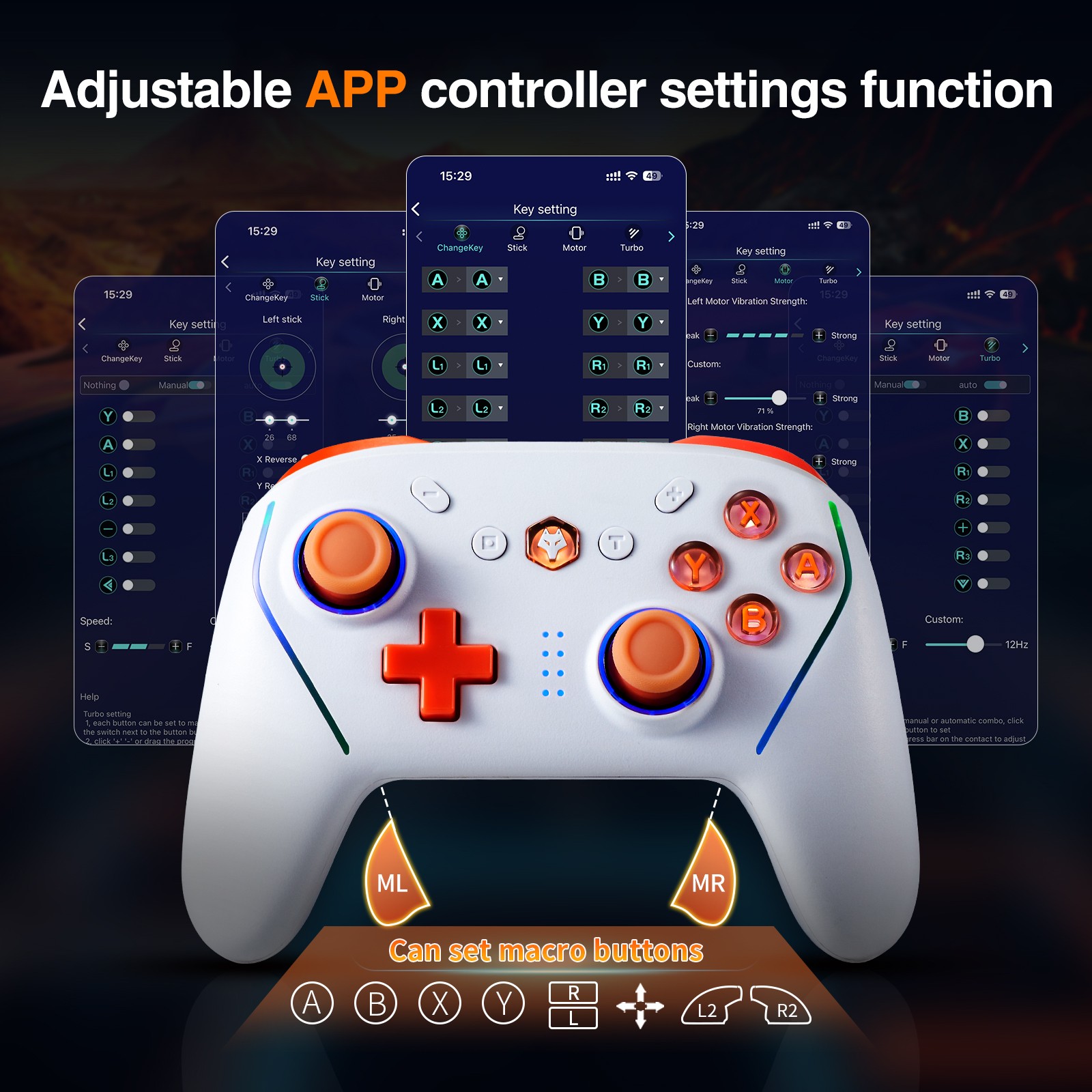 APP Control Wireless game Controller w/NFC TURBO For Switch 2 PC IOS Android