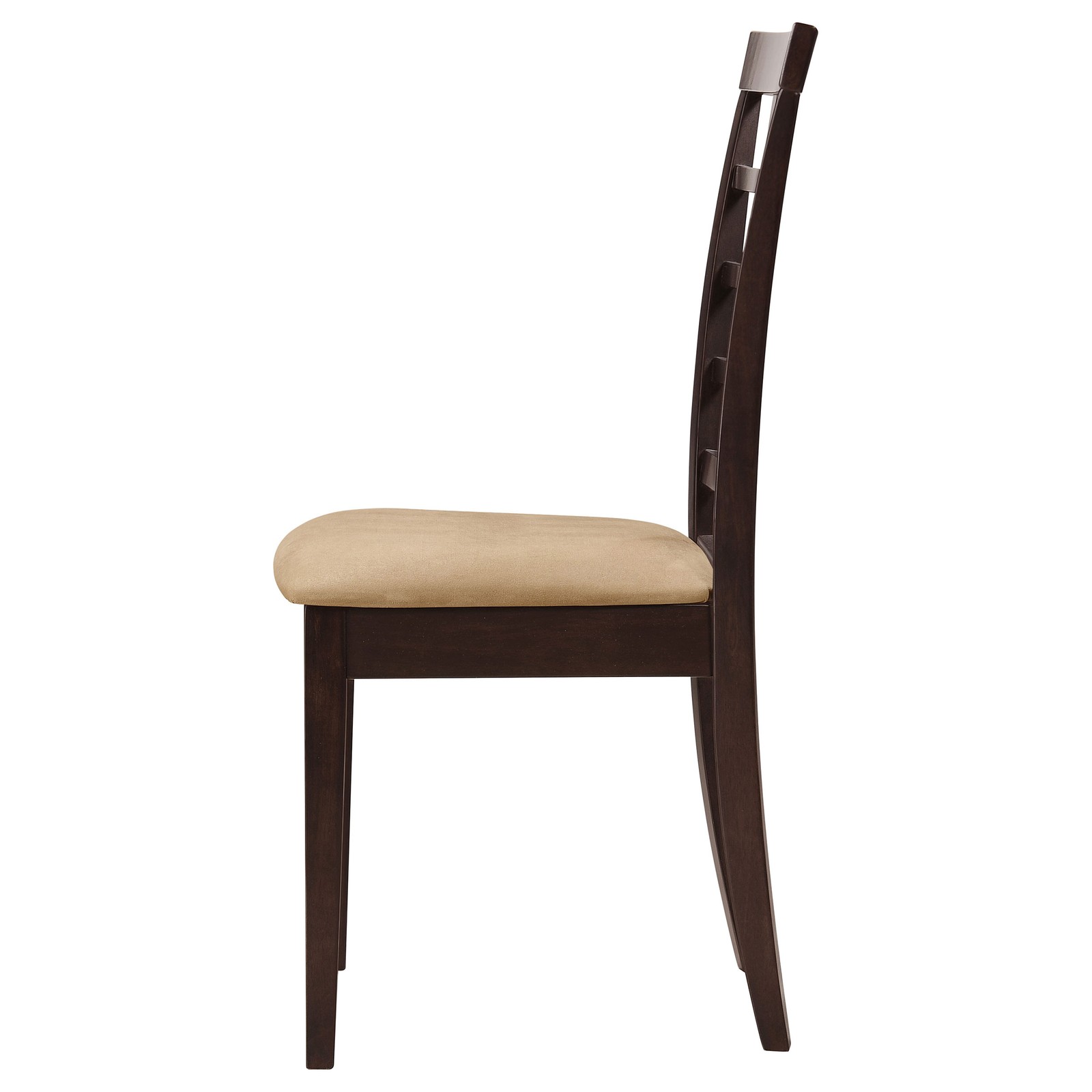 Cappuccino and Beige Lattice Back Side Chair