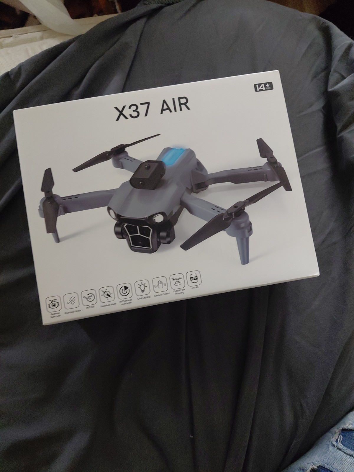 X37 AIR Foldable RC Quadcopter Drones, Black, Electric,  200