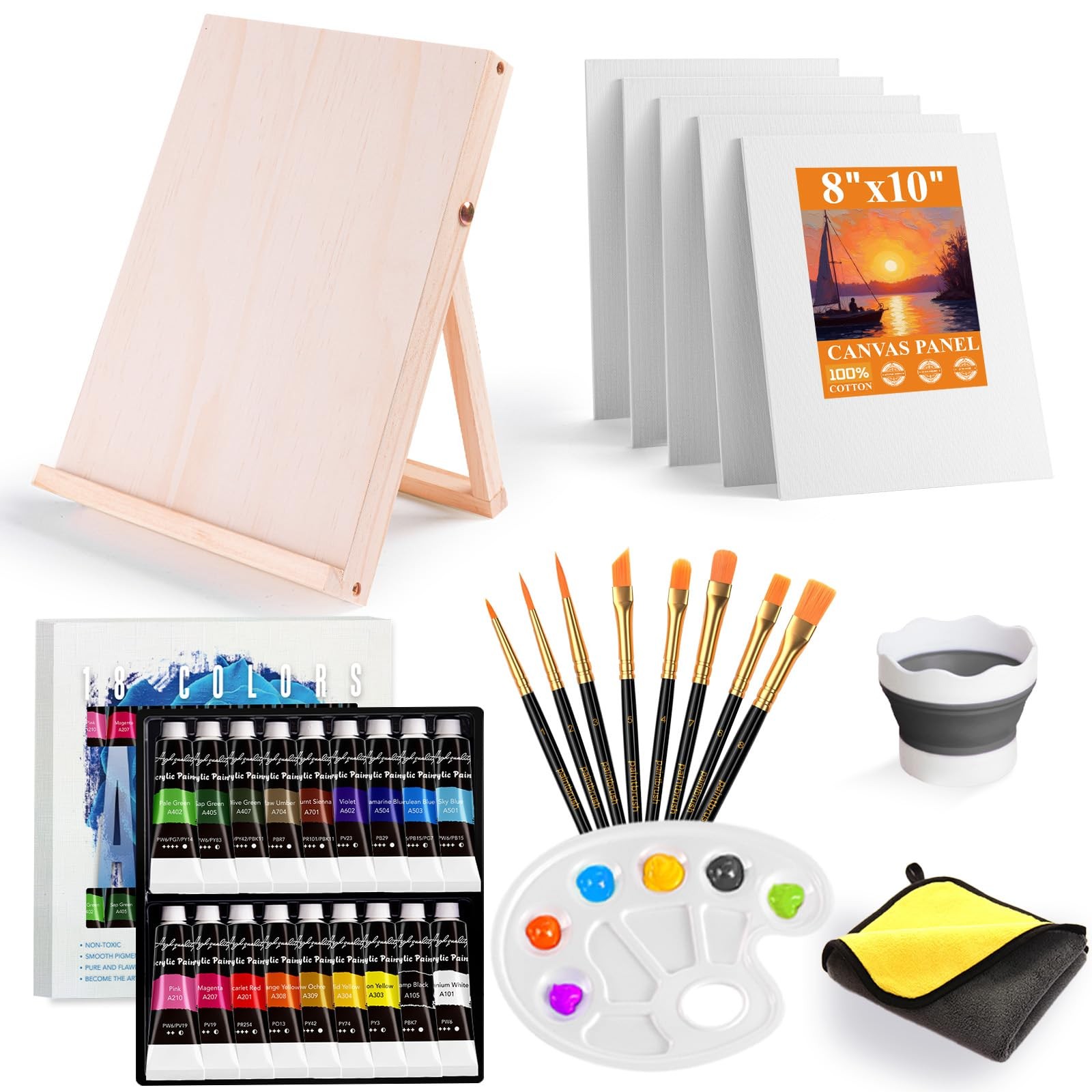 Paint Set, Acrylic Paint Set for Kids & Adults - Painting Supplies with18 Acr...