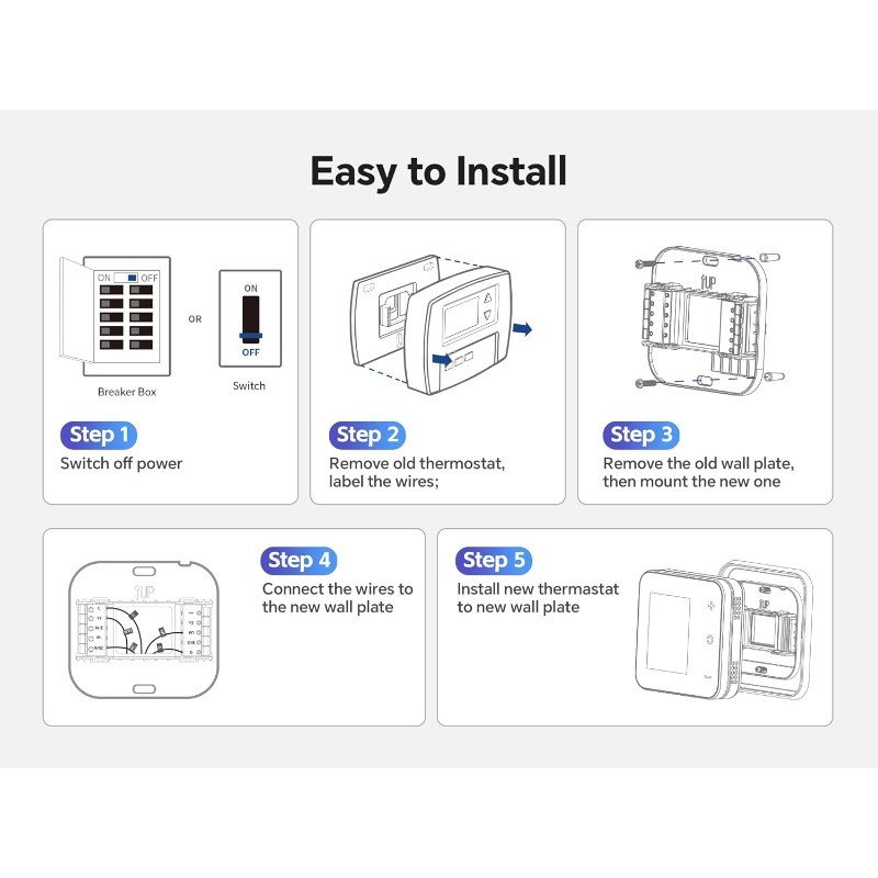 Smart Thermostat for House, WiFi Thermostats for Home Compatible with Alexa
