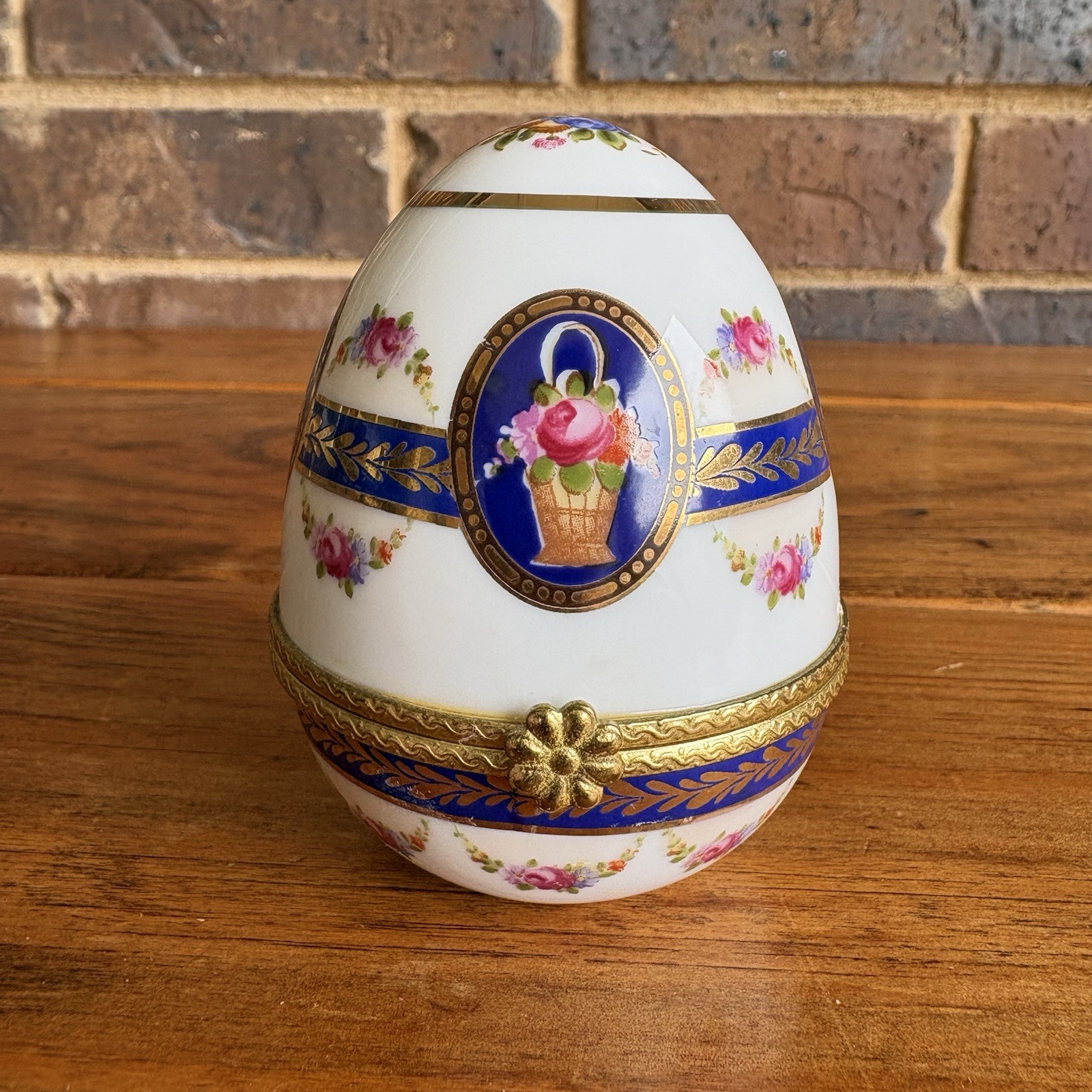 Hinged Porcelain Egg Trinket Box Burton & Burton
