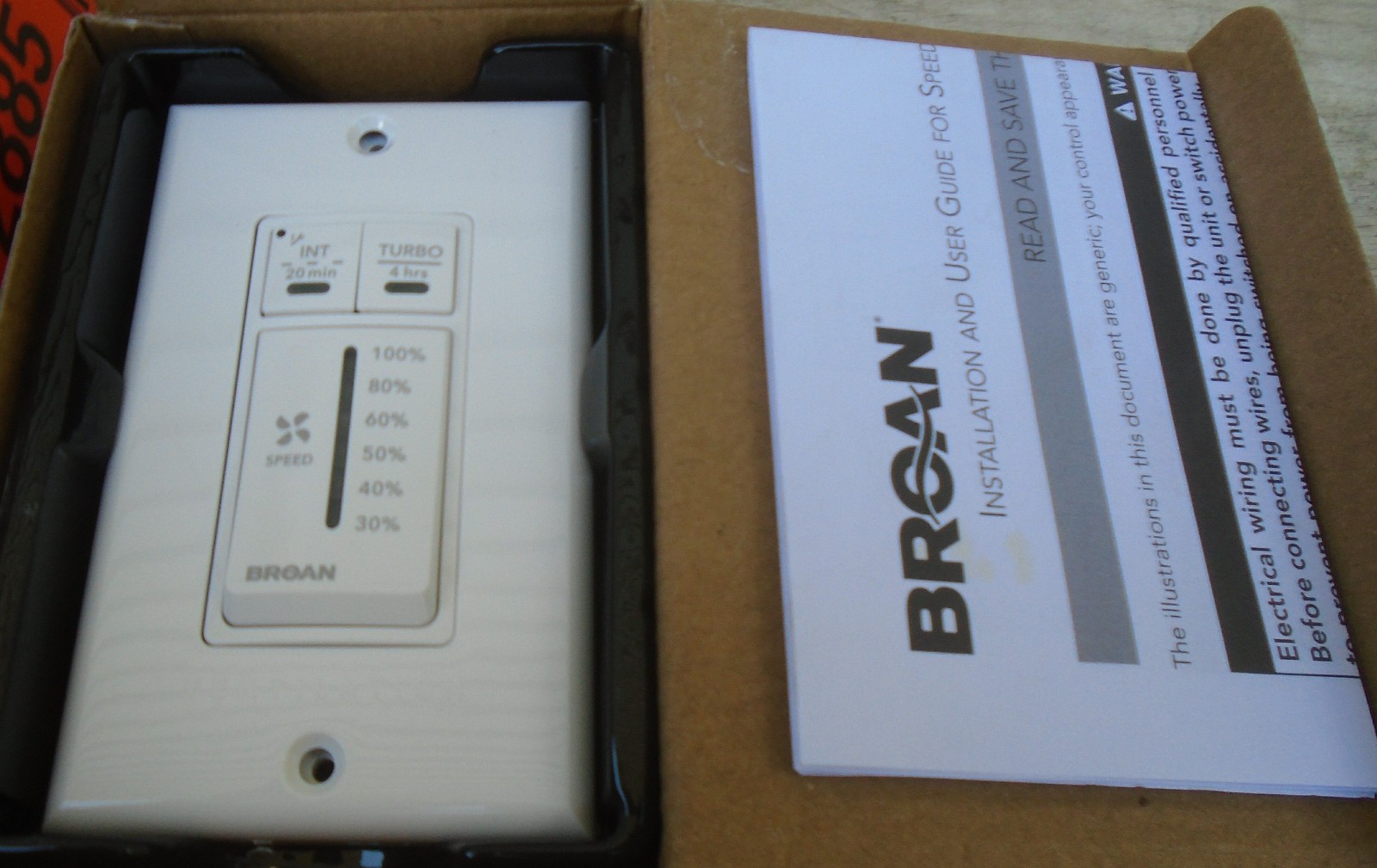 NEW Broan VTSPEEDW Speed Selector Control for AI Series