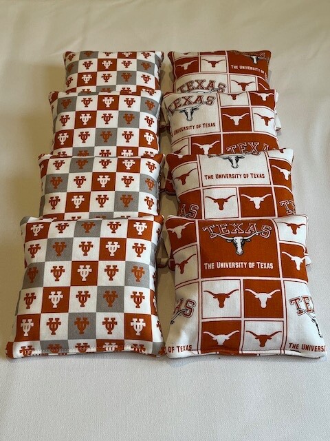 8 TEXAS LONGHORNS CORNHOLE BEAN BAGS TAILGATE BAG TOSS GAME REGULATION CORN HOLE