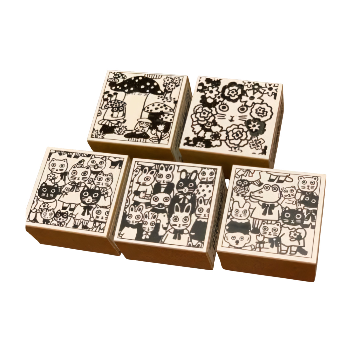 [US Tax Paid] Yumi Kitagishi SANBY Collaboration Stamp Set 5 Designs Cute NEW