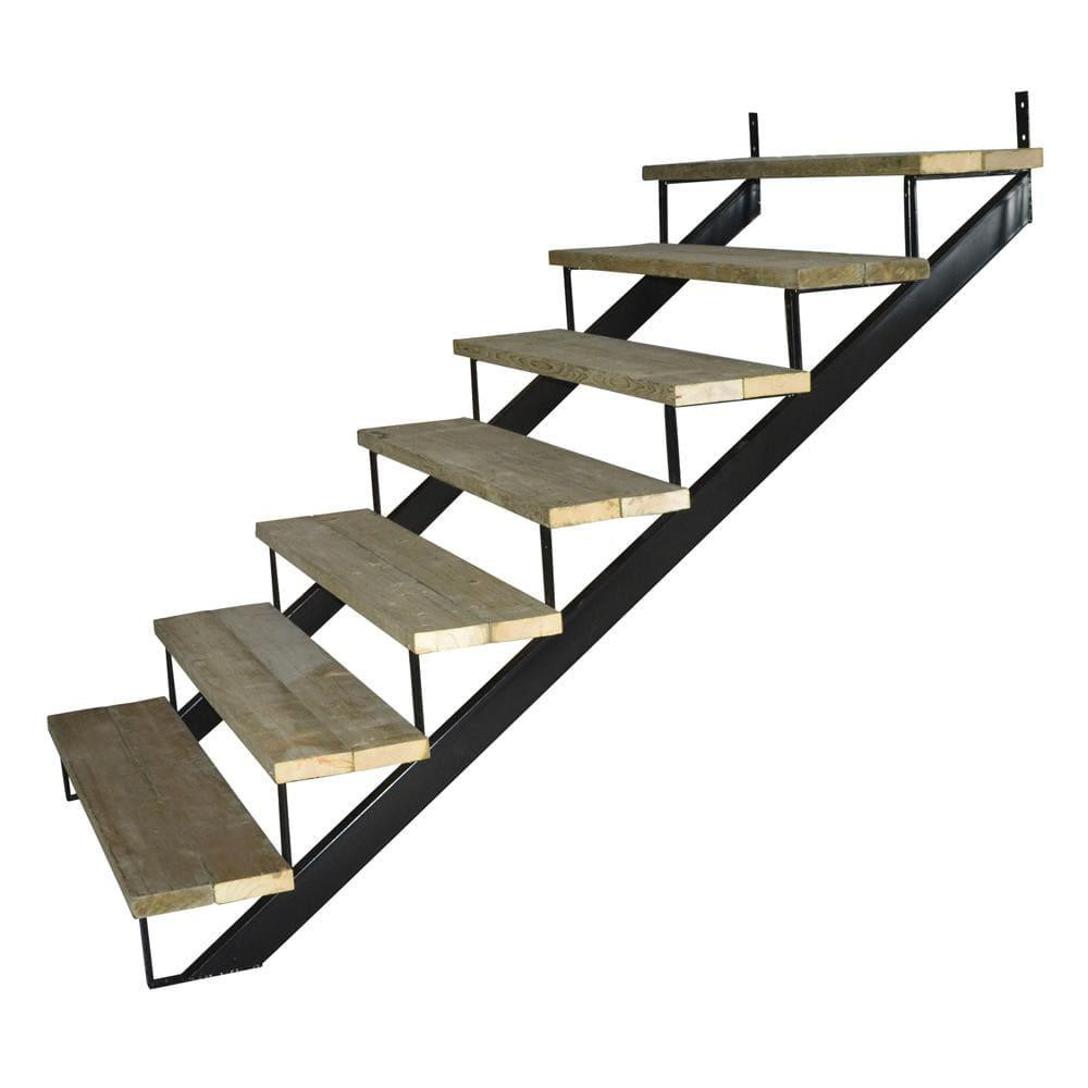 Pylex Outdoor 7-Steps Stair Stringer 7-1/2" x 10-1/4" Powder Coated Steel Black
