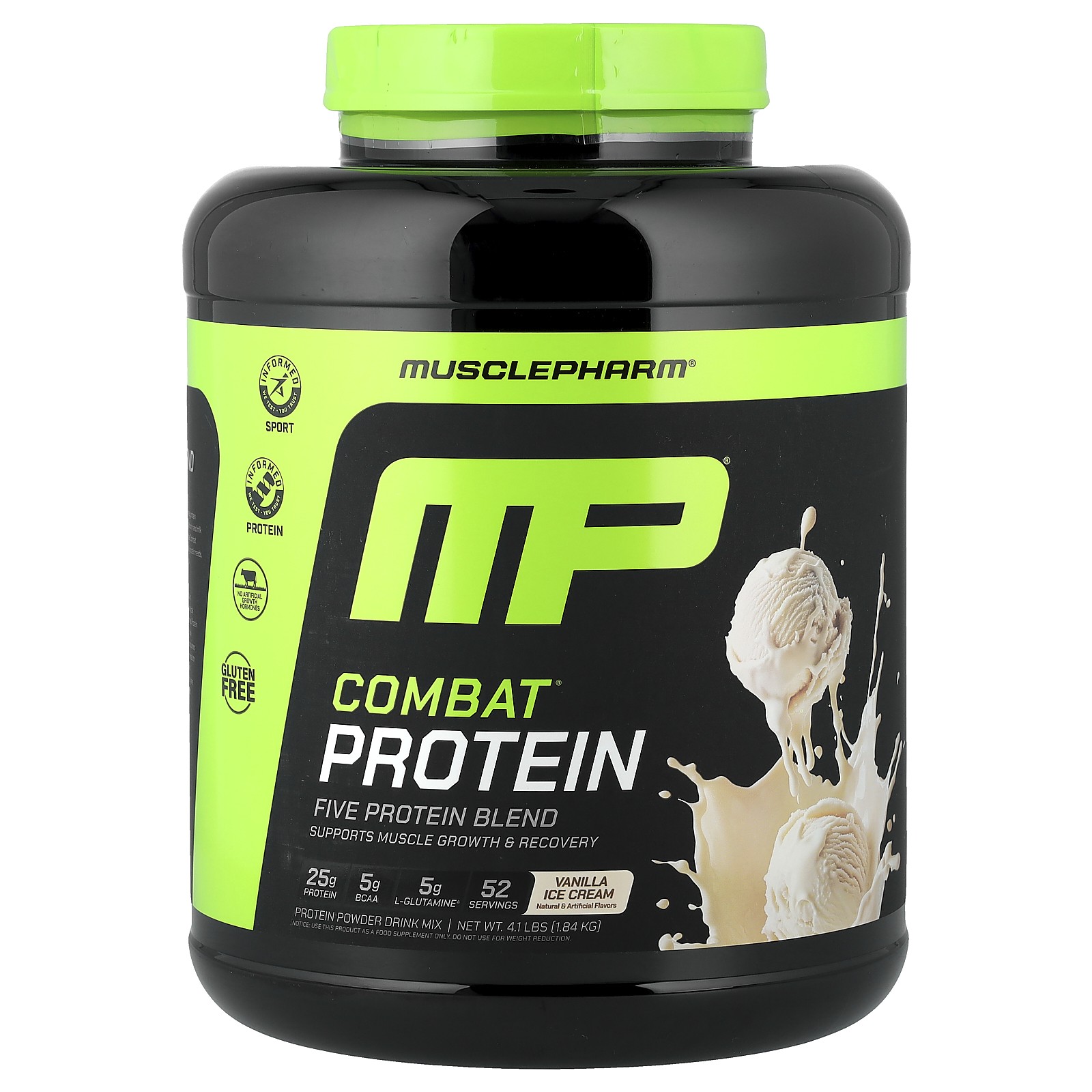 Combat® Protein Powder, Vanilla Ice Cream, 4.1 lbs (1.84 kg)