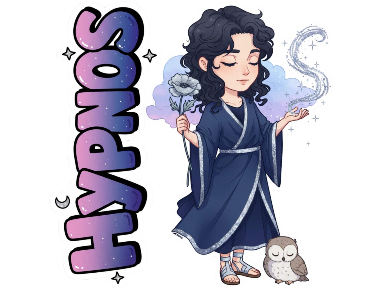 Hypnos Sticker and Magnet – Hedymos Mythkins™ – Greek God of Sleep | Waterproof