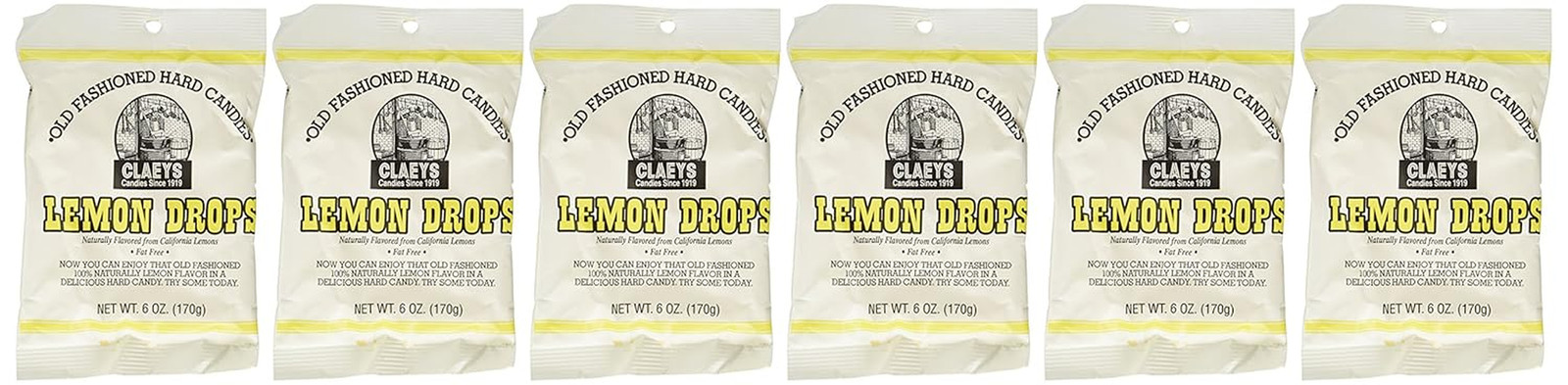 Claey'S Candies Lemon Drop Hard Candy, 6 Package Deal