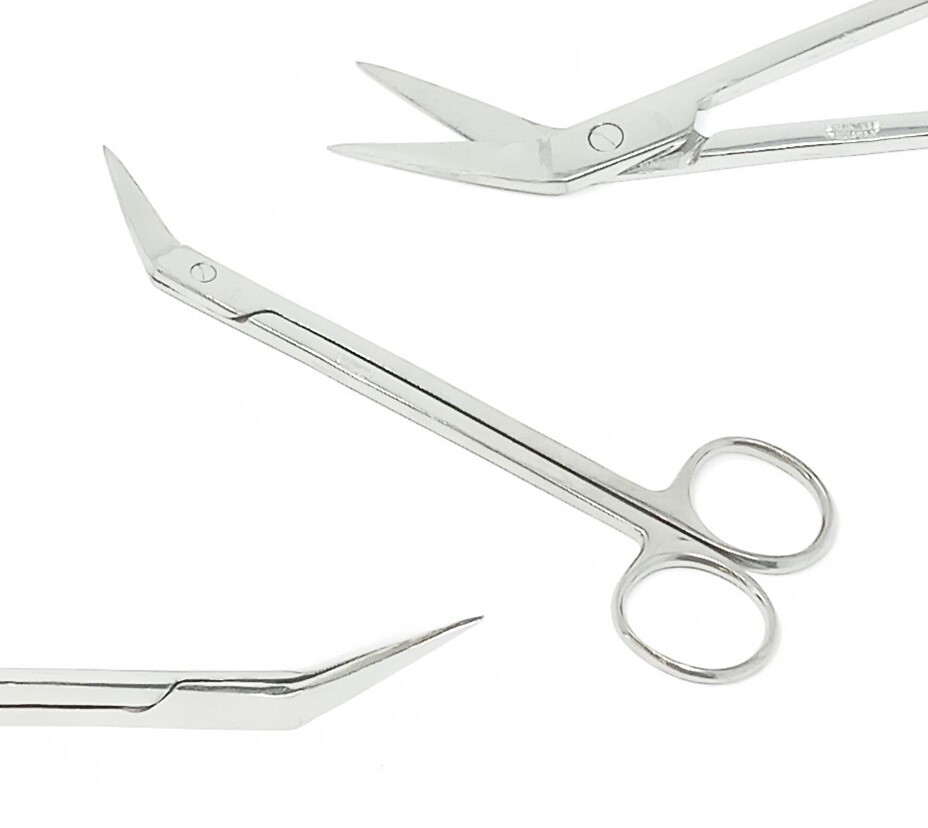 Kelly Angled Scissors 6.5" with Serrated Blades Surgical Orthodontic Instrument