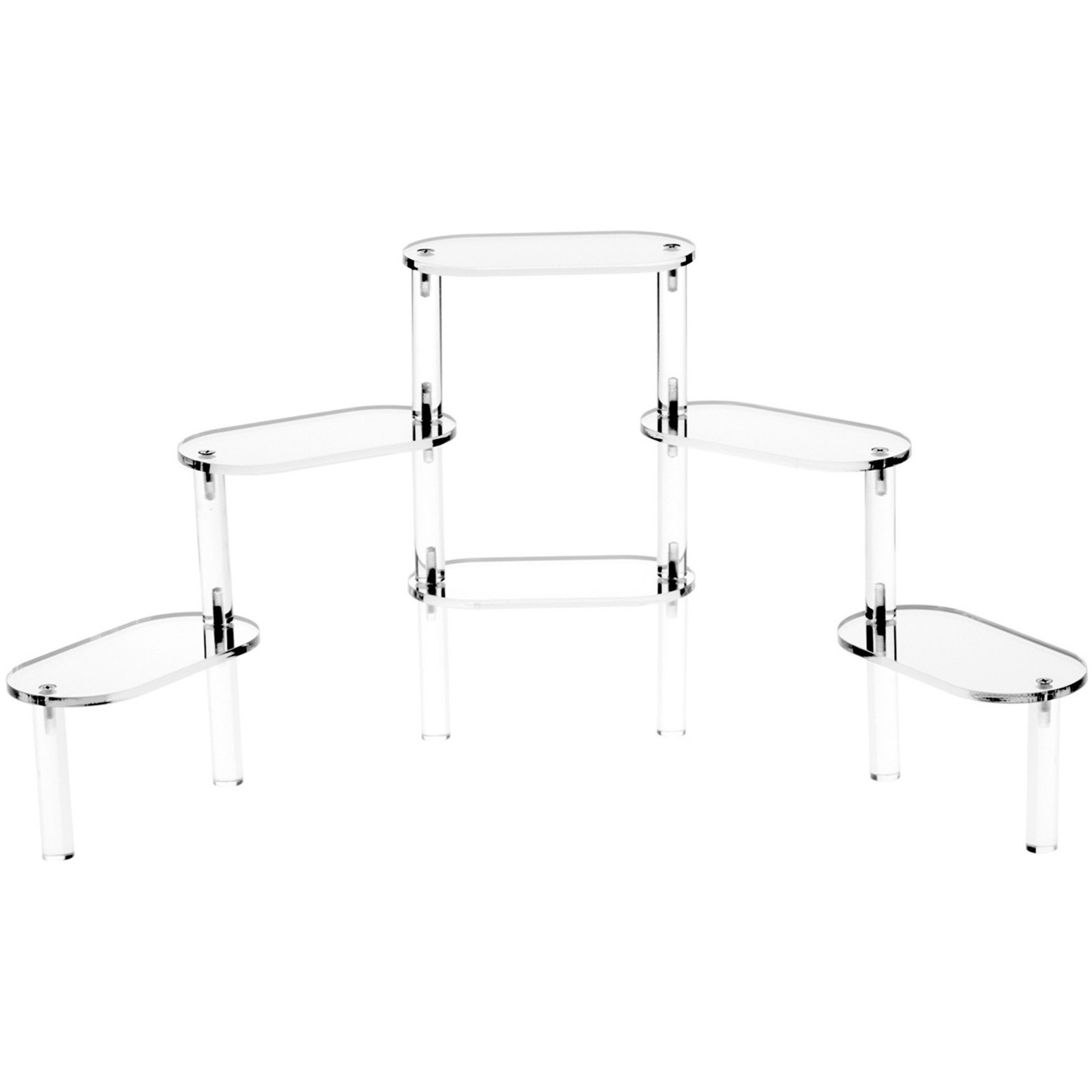 Plymor Acrylic Oval 6-Platform Multi-Item Riser (Mirrored), 10.25"H x 26"W
