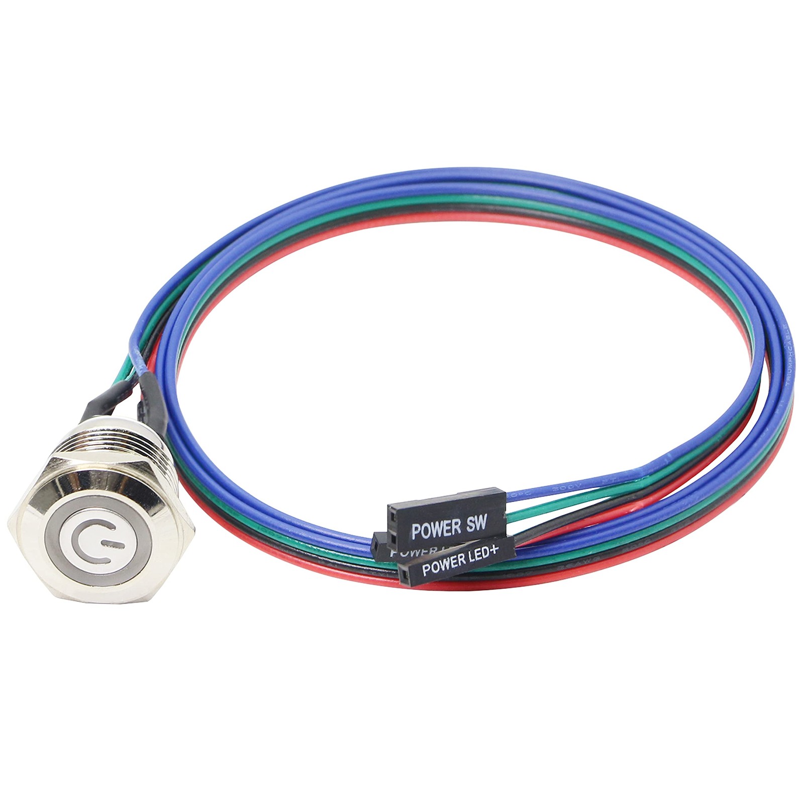 XMSJSIY Chassis Switch - Metal Button, PC Case LED Power Button 12mm, Blue
