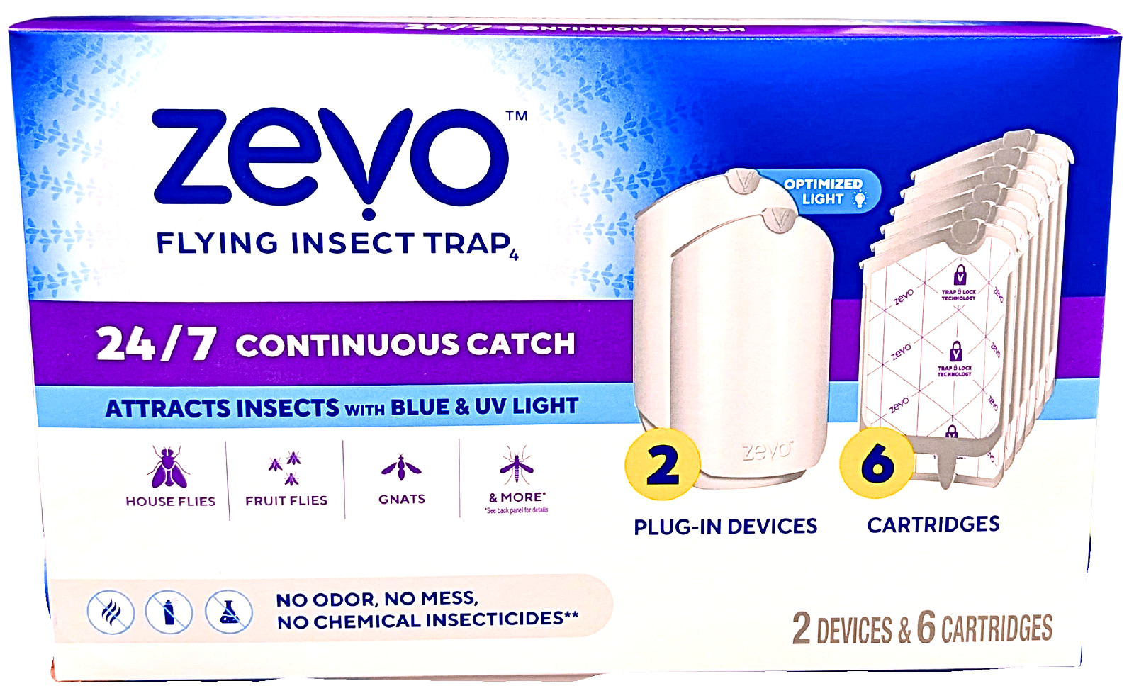 Zevo Flying Insect Trap 2 Devices / 6 Refills