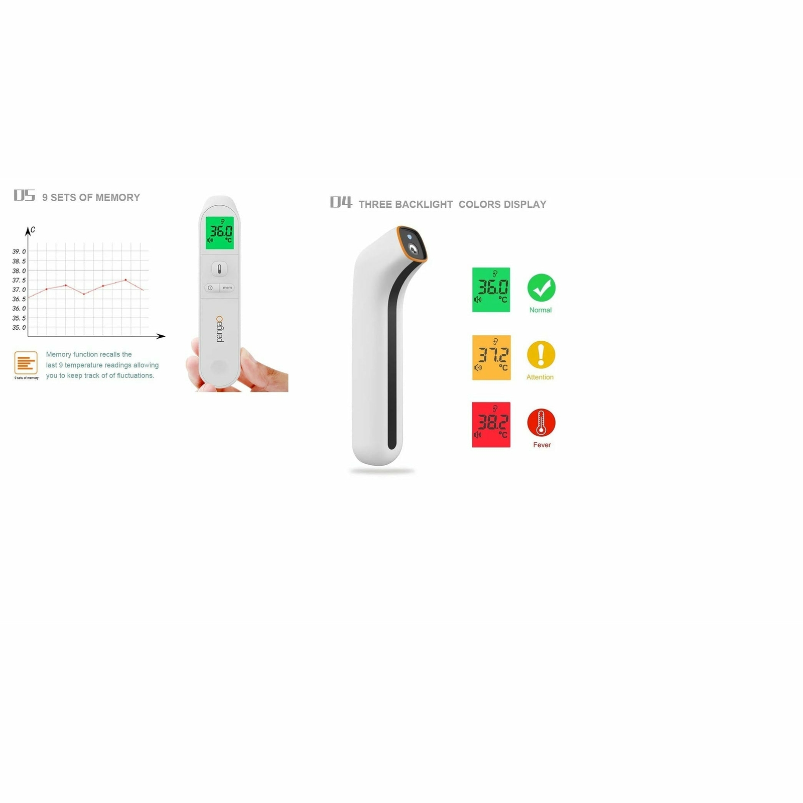 Endure Diagnostic Kit, Thermometer Infrared No-Contact & Pulse Oximeter