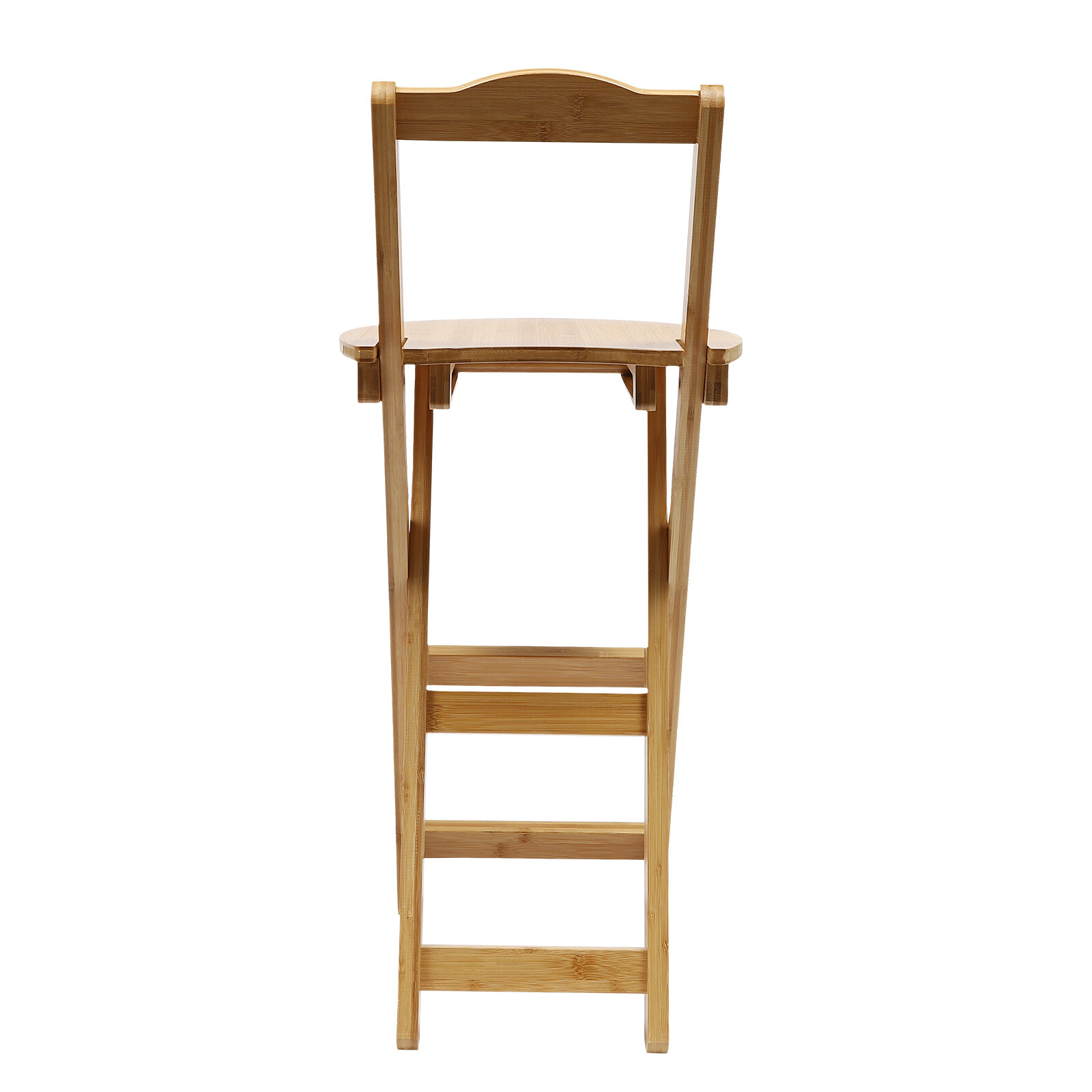 Portable Folding Bamboo Stool Tall Chair Foldable Bar Stool Porch Kitchen Chair