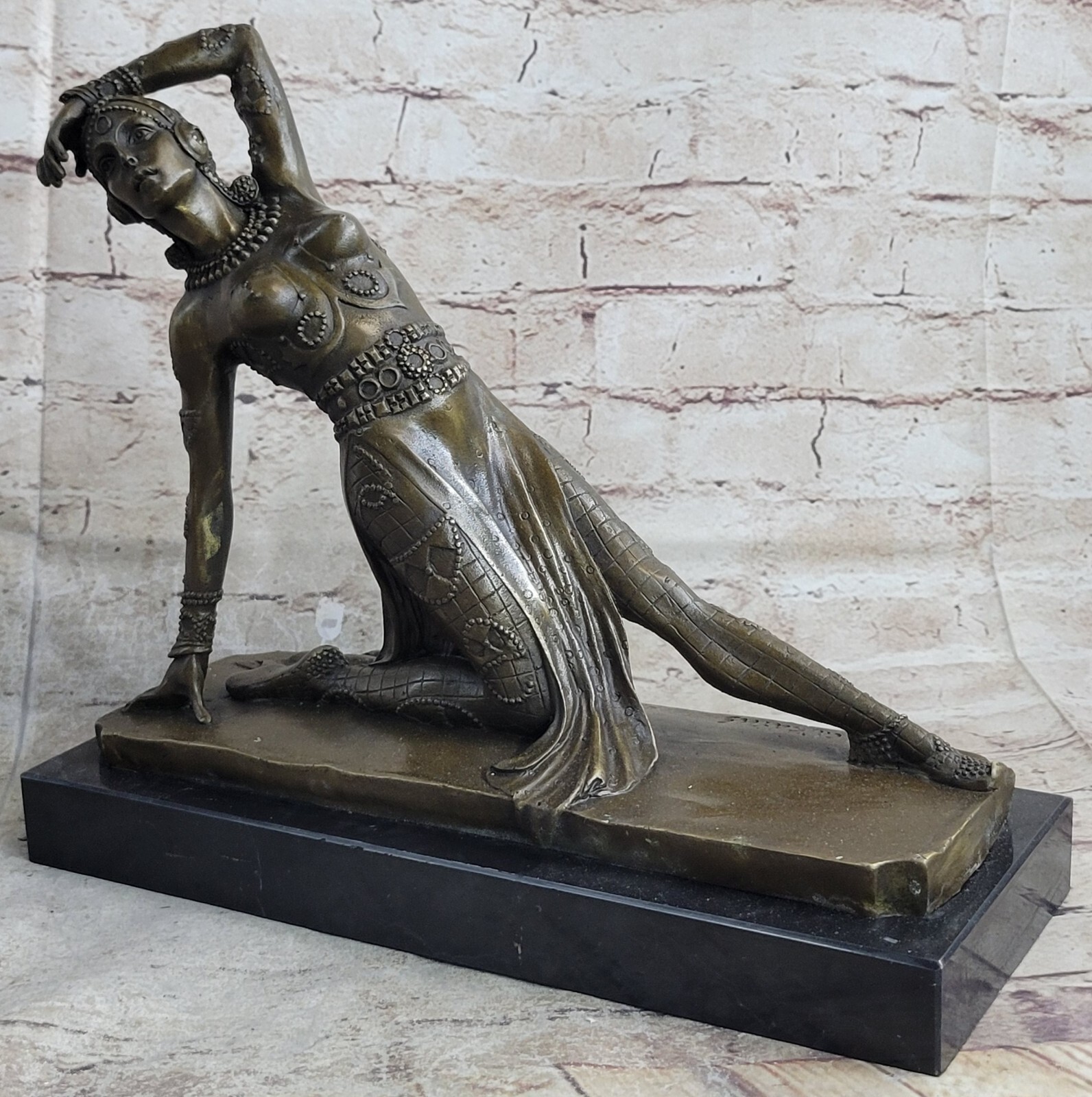 Art Deco Nouveau by~D.H Chiparus~ Dancer Dance Dancing Bronze Sculpture Nude