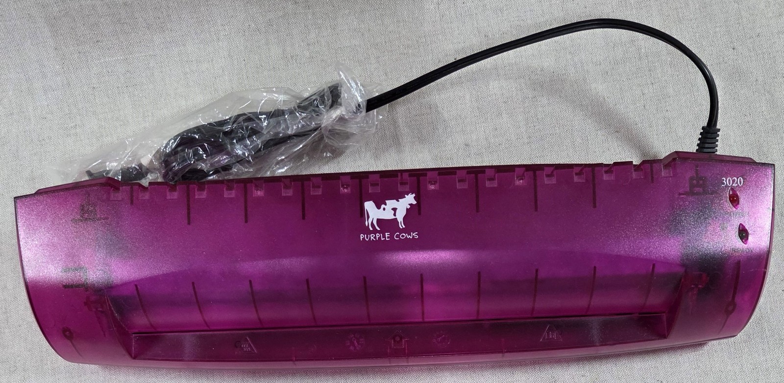 Purple Cows Personal Laminator Machine Purple w/ Power Cord Model 3020