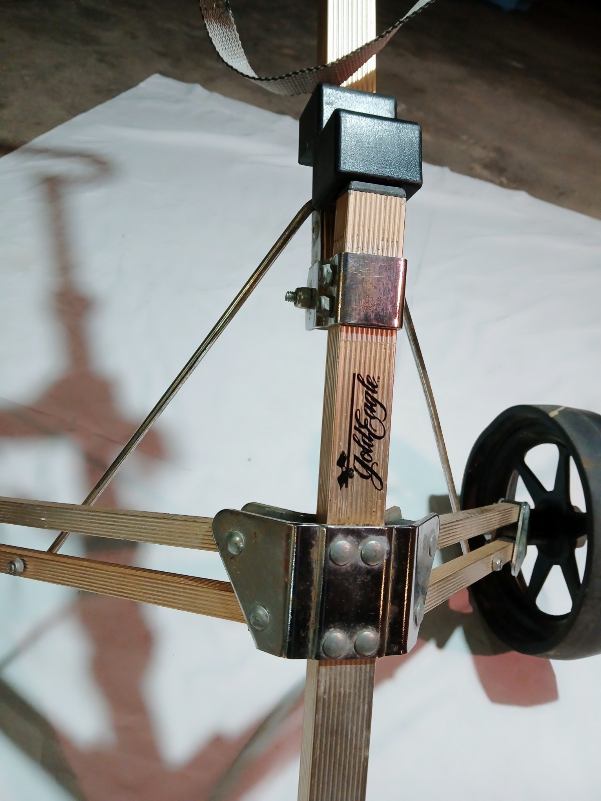 Vintage Gold Eagle Foldable Push Pull Golf Cart Aluminum Light Weight Fold Up