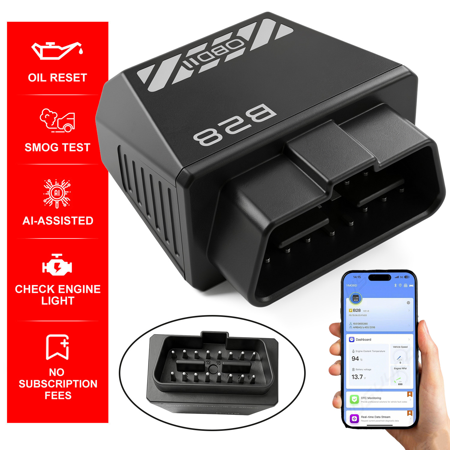 CHUSYYRAY B28 OBD2 Scanner Bluetooth All System Car Diagnostic Reset Tool Oil