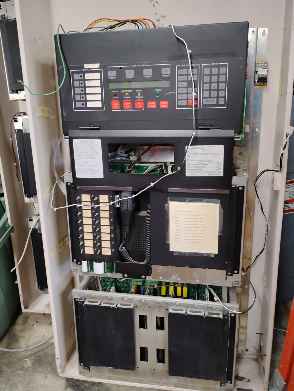 Simplex 4100-8201 TrueAlarm Fire Alarm Control Panel Cabinet Assembly TESTED