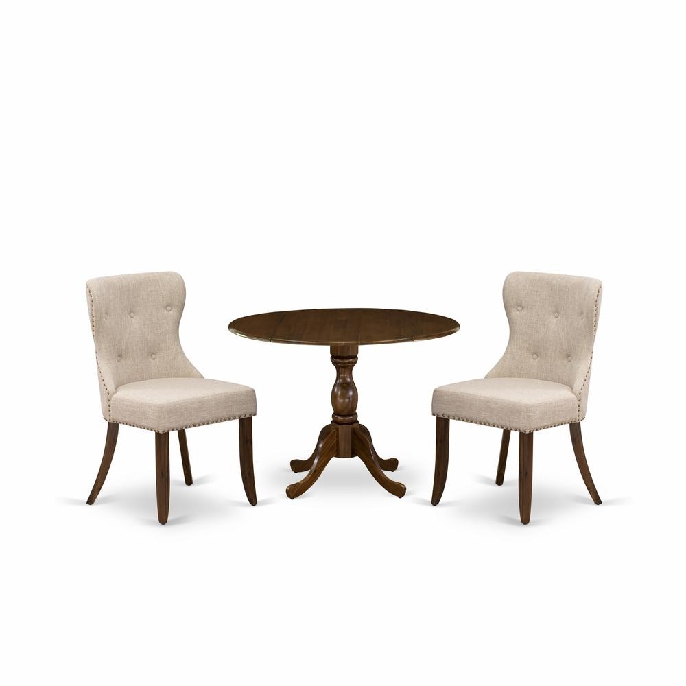 East West Furniture DMSI3-AWA-04 3 Piece Dining Table Set Includes 1 Drop...