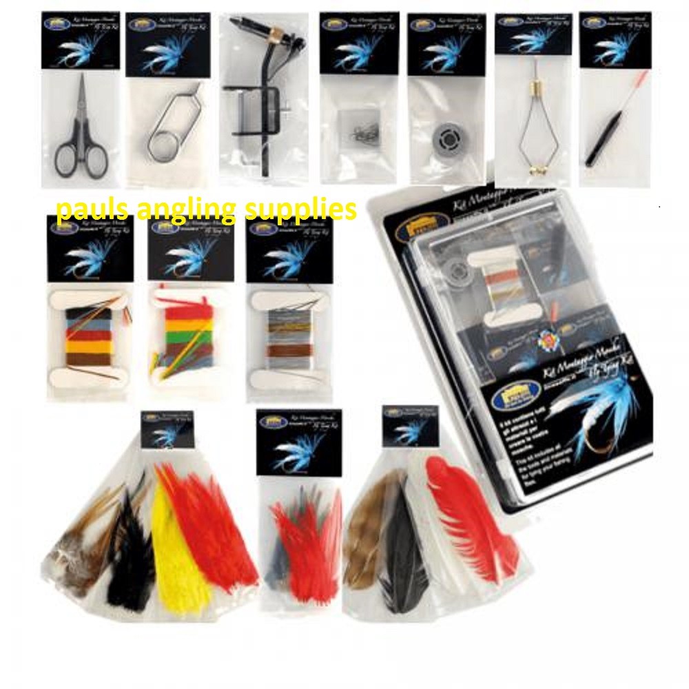 Fly Tying Kit Lineaeffe Fishing Inc Feathers Floss Tinsel Trout Box Game Vice