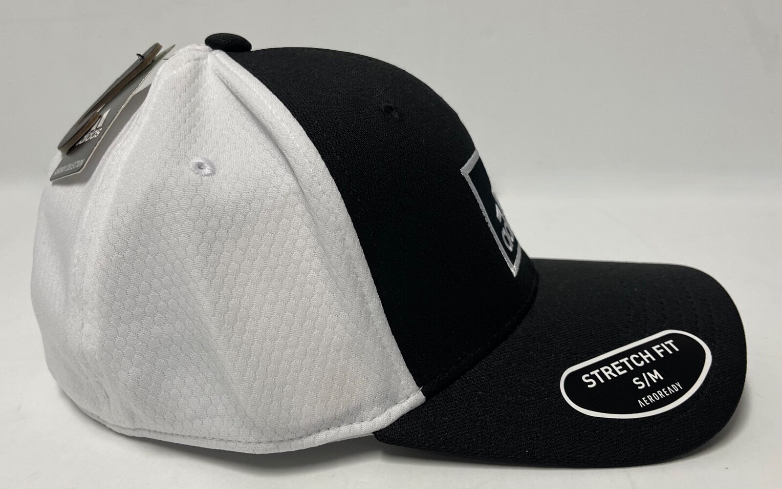 ADIDAS MENS GOLF CAP 2 STRETCH FIT BLACK / WHITE SIZE SMALL / MEDIUM