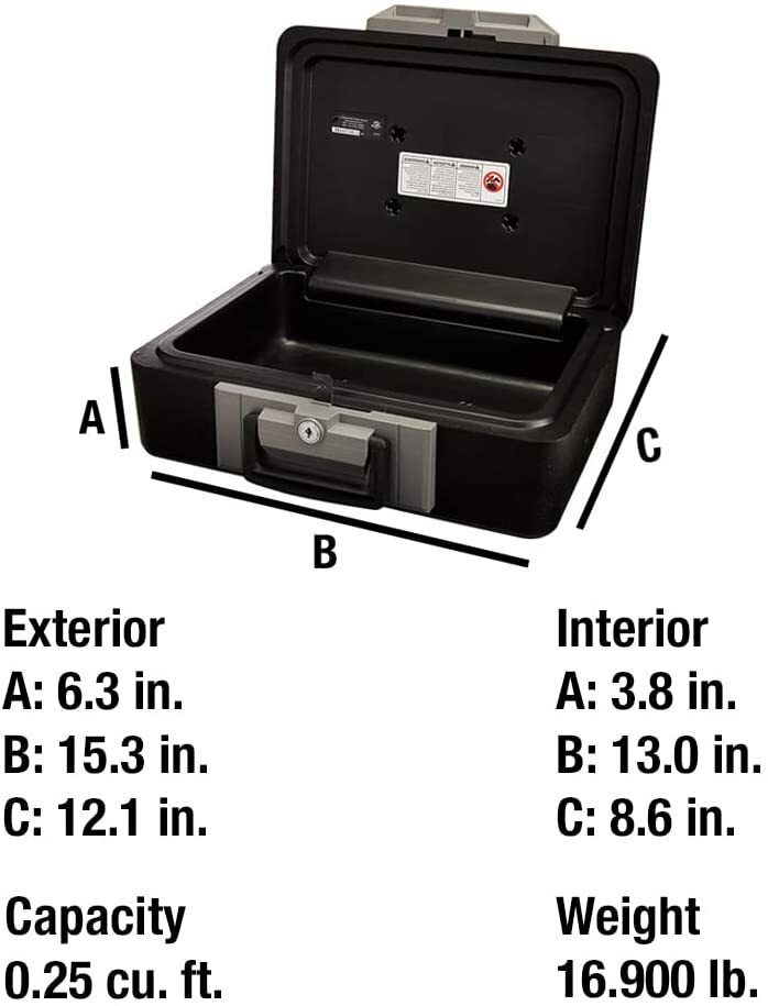 Sentrysafe Fireproof Safe Box Home Security Document Storage Chest with Key Lock