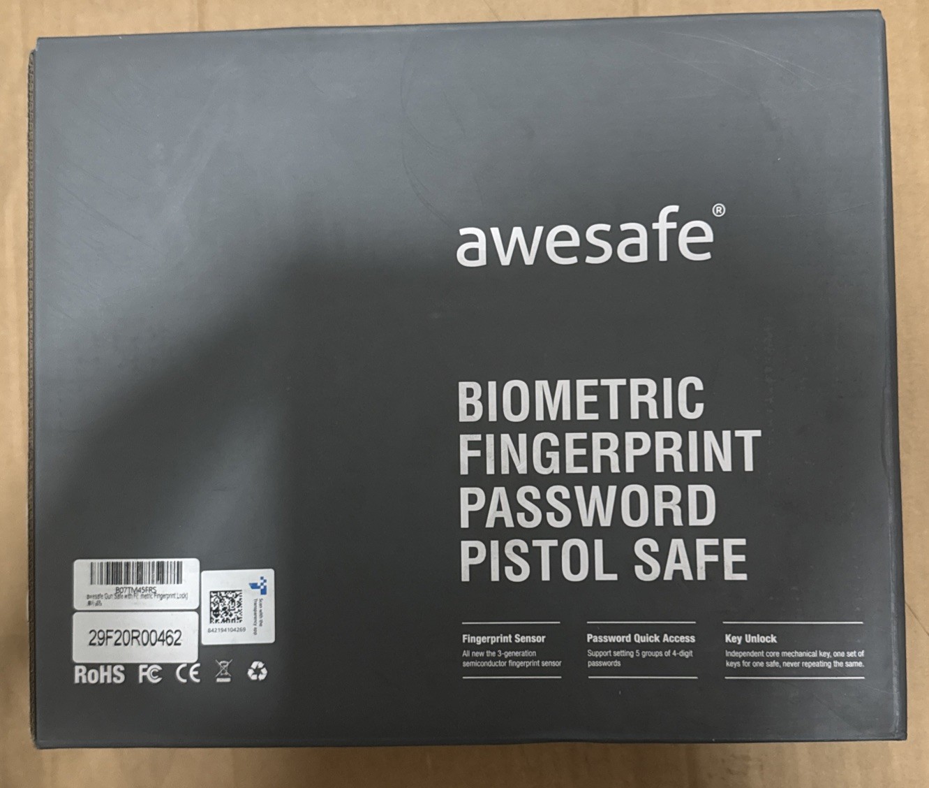 awesafe Biometric Lock Gun Safe - Black