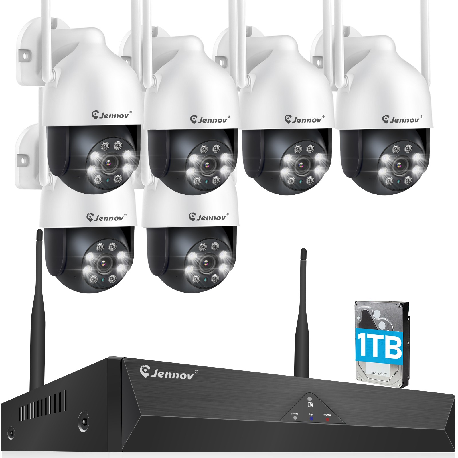 5MP WIFI Surveillance NVR Wireless Security Camera System Outdoor Wired Camera
