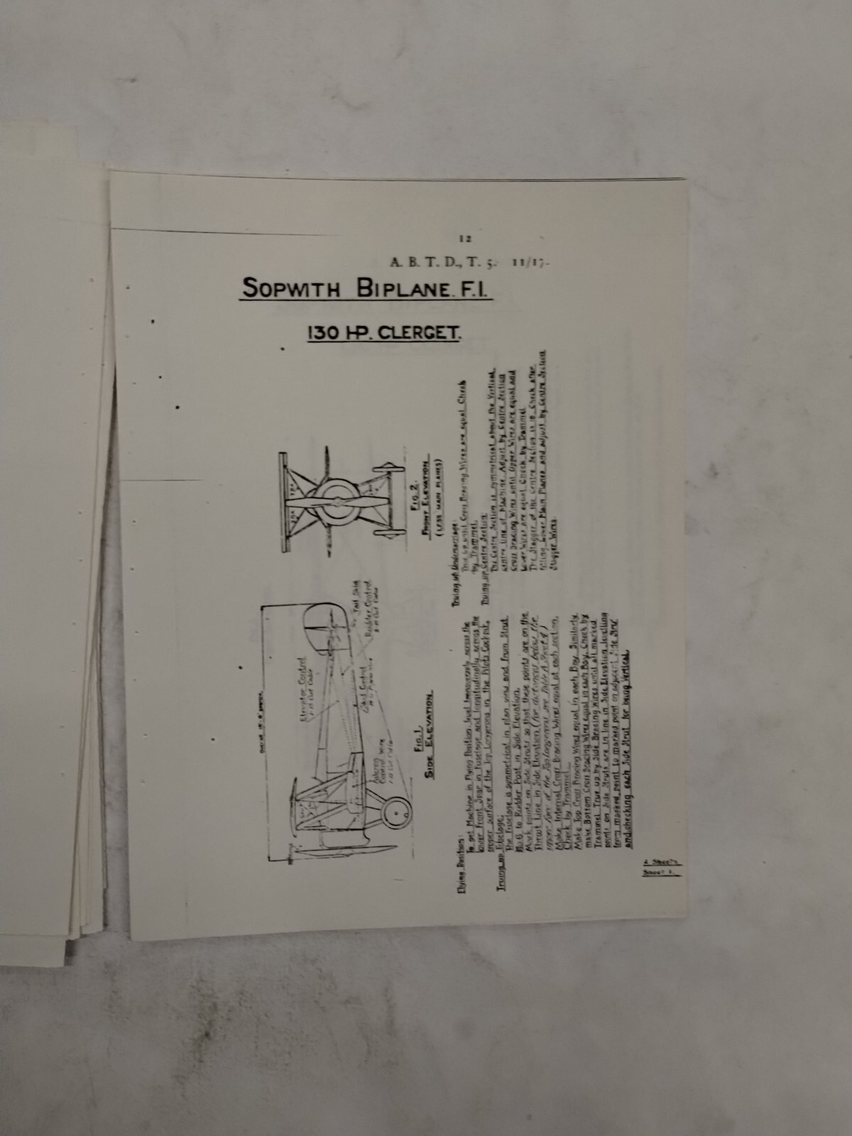 Sopwith Biplane F.I. (130 H.P. Clerget) Rigging Notes-Copy