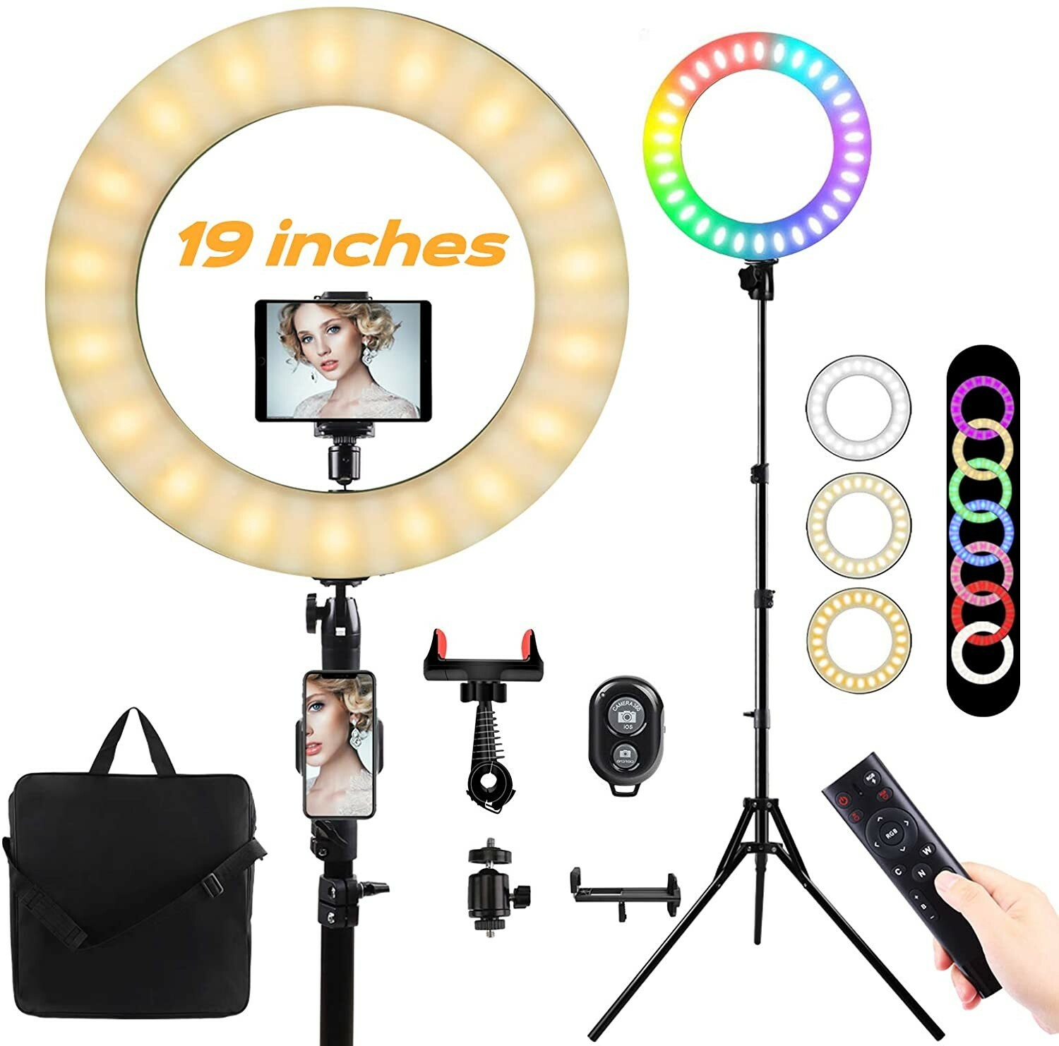 Professional 19’’ Ringlight Light Ring for TikTok, Reels and Photos