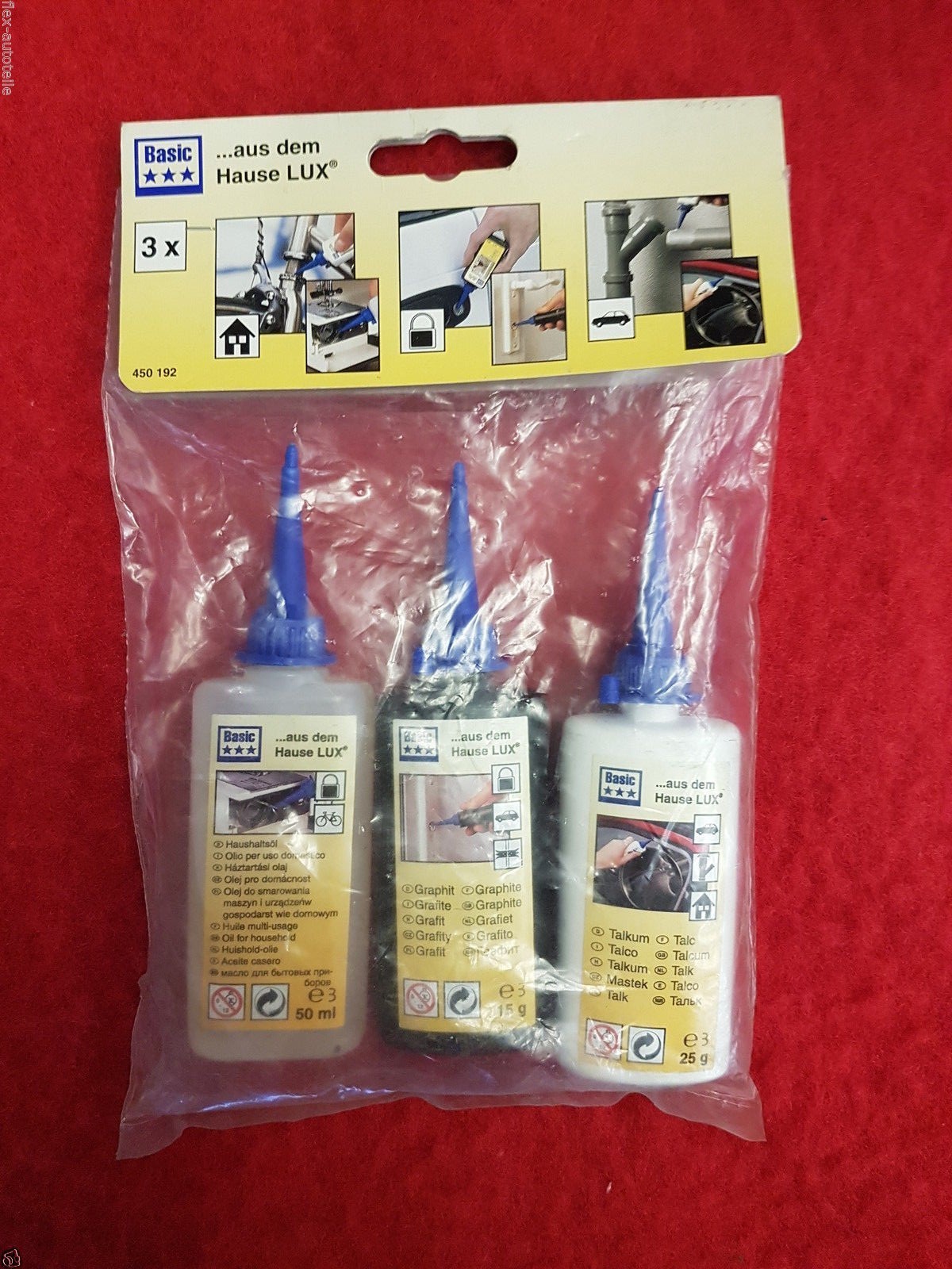 Lux Set Graphite Locks Talc Rubber Household Oil Universal Workshop Car Automotive