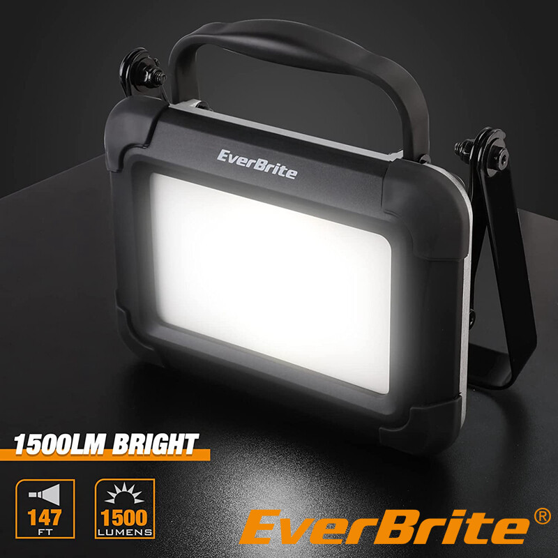 EverBrite Rechargeable 1500Lumen Work Light LED Super Bright Worklight w/2 Modes