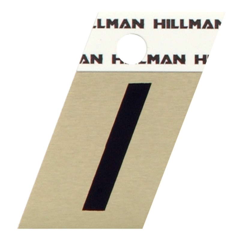 HILLMAN 1.5 in. Black Aluminum Self-Adhesive Letter I 1 pc (6-PACK)