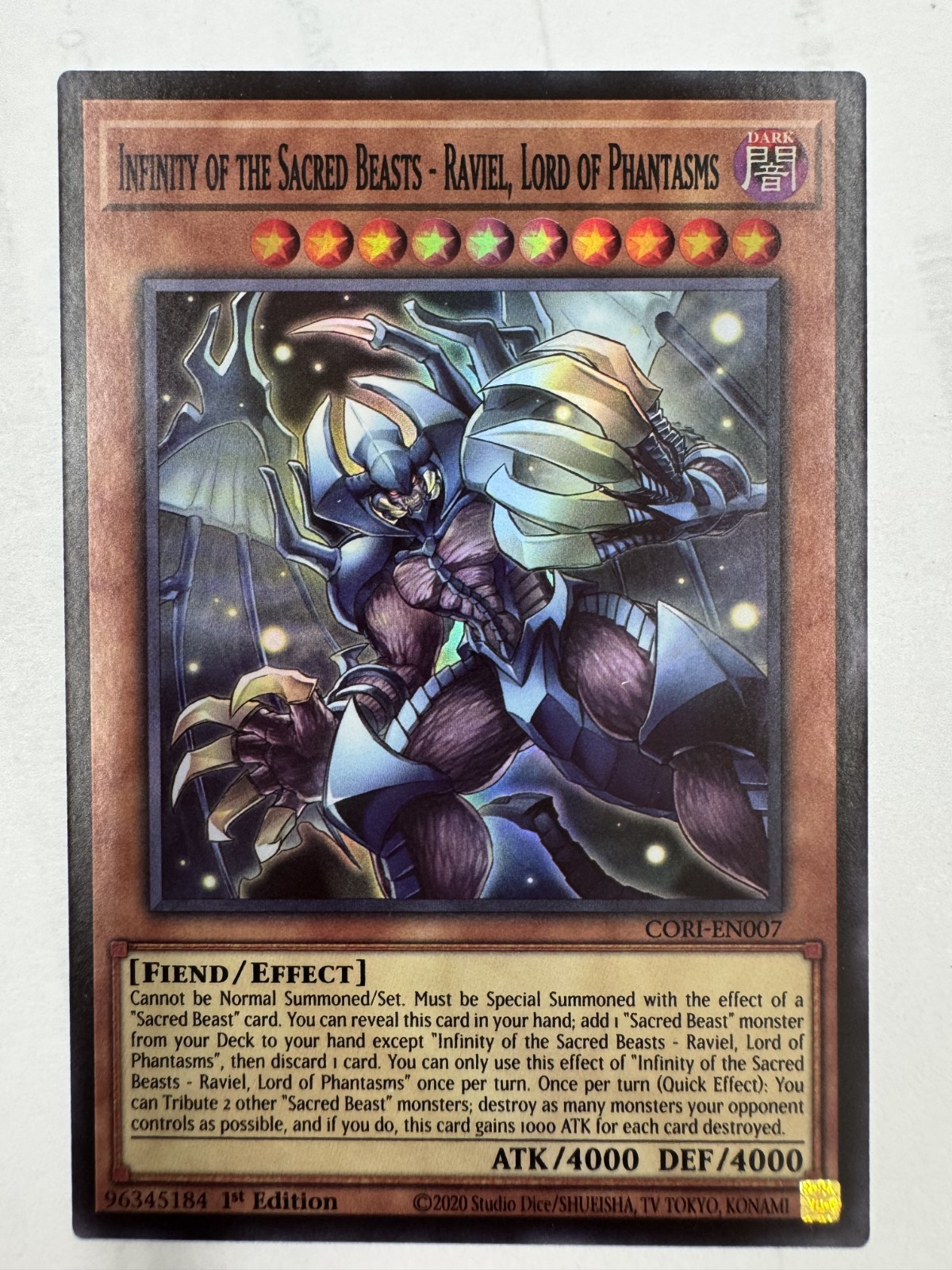 Infinity of the Sacred Beasts-Raviel- CORI-EN007 - Super Rare-Chaos Origins-NM/M