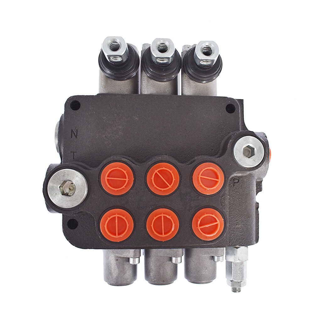 21GPM SAE Hydraulic Monoblock Double Acting Control Valve 3 Spool w/conversion