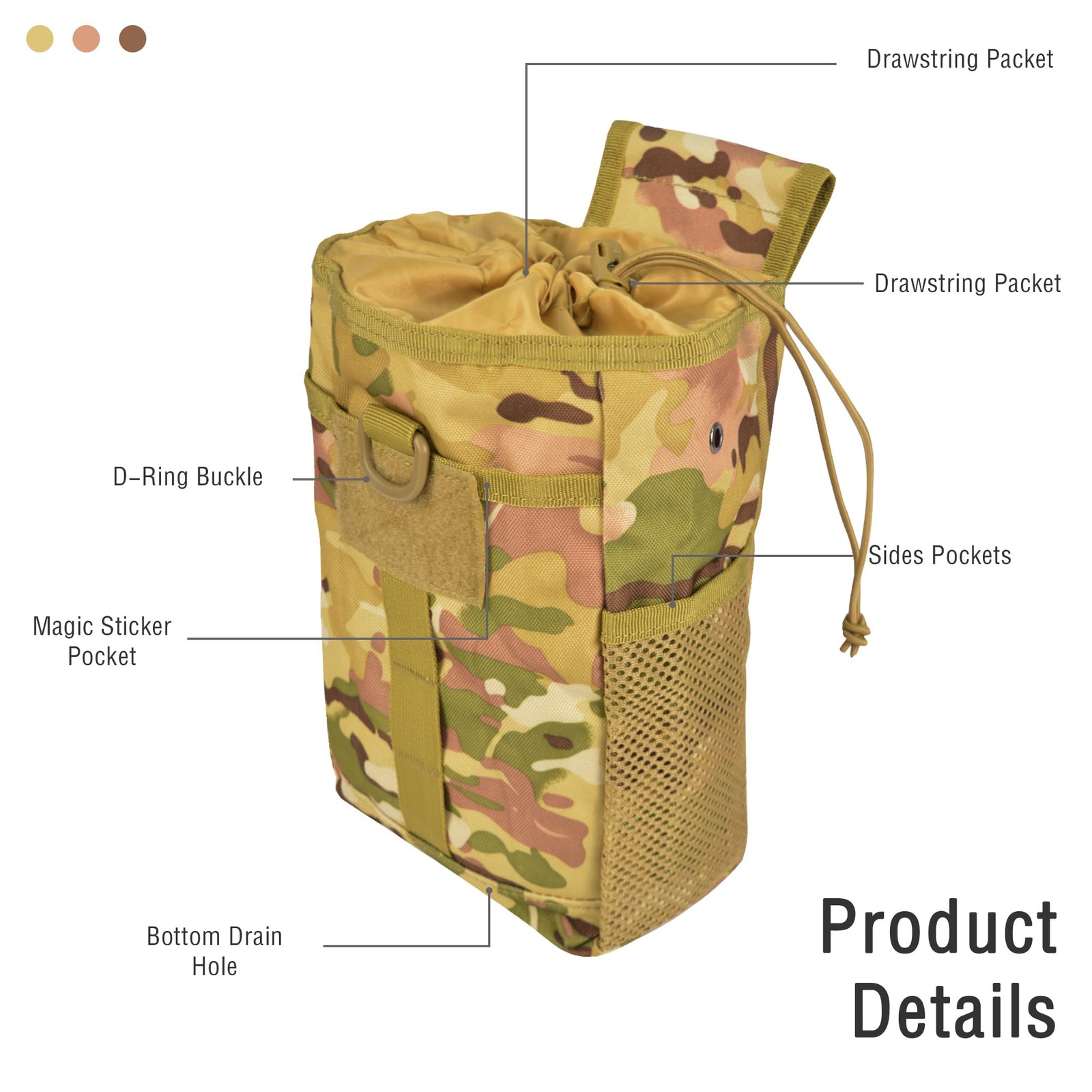 Tactical Molle Dump Pouch Drawstring Magazine Utility Pouch Foldable Durable ...