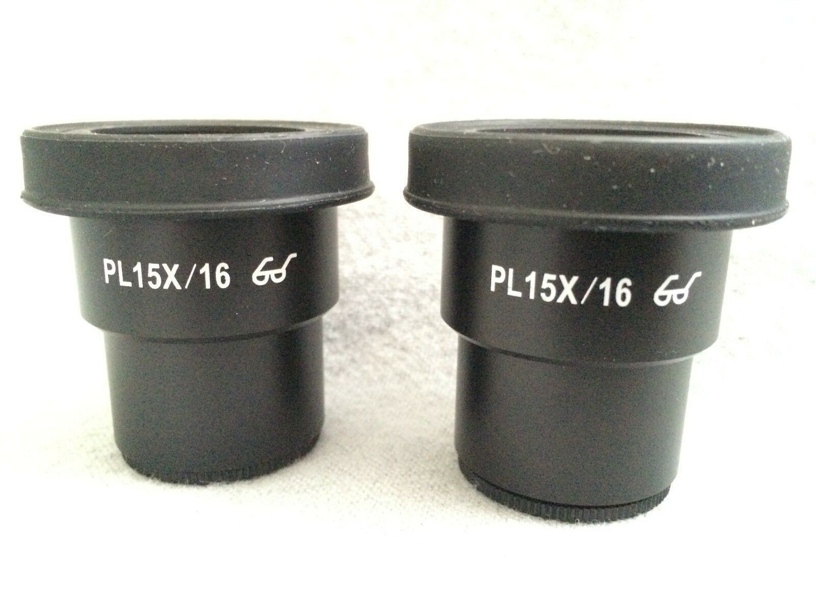 Pair of Microscope Oculars Eye Pieces Relief PL 15X/16