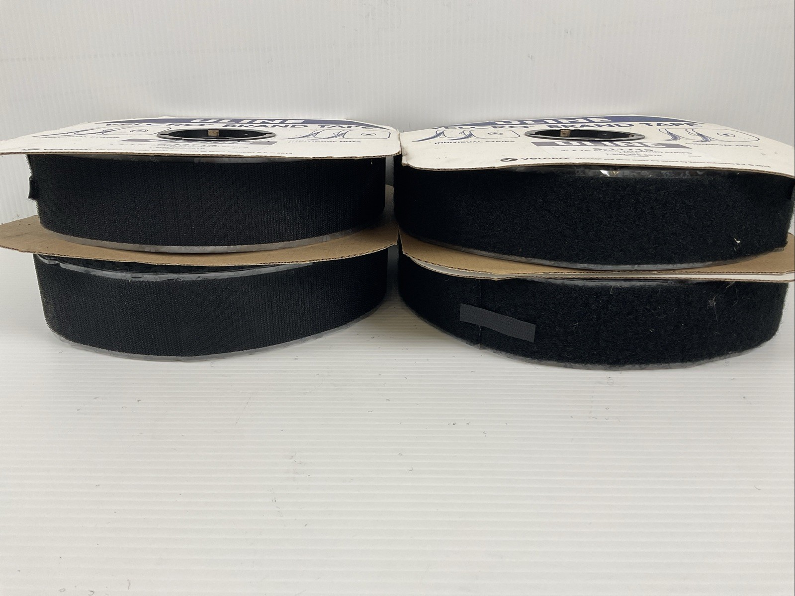 VELCRO (2)HOOK & (2)LOOP= 4 ROLLS OF 2” X75’ ULINE BLACK   S-11714 & S-11715