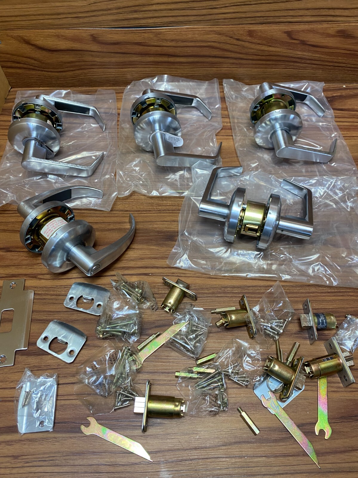 5 Cal-Royal Entry Lever Cylinder Lock Mounting Hardware Lot Mixed SPARE PARTS