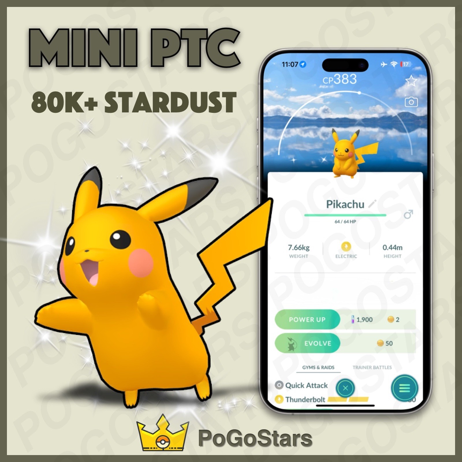 Pokémon PTC Go - Shiny Pikachu - Akita Pokelids✨Special Background✨