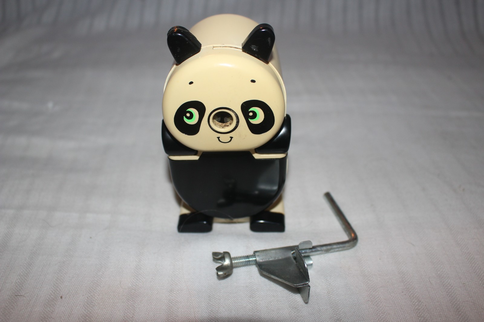 Vintage S-I Elm Industries Japan Panda Pencil Sharpener w/ Mounting Bracket
