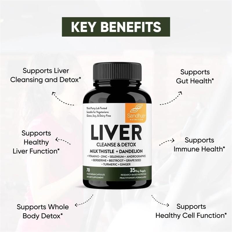 Liver Cleanse Detox, & Support , 70 Capsules (1-3 PACK)