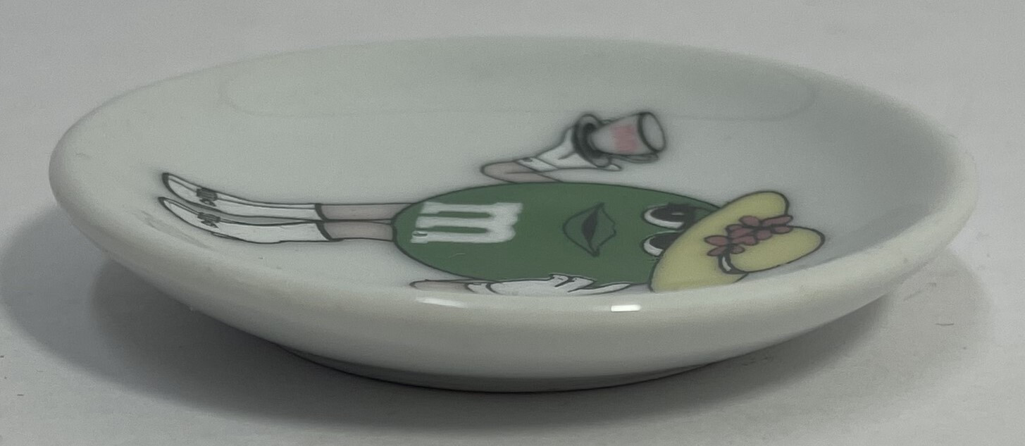 Green M&M Ceramic M&M's Candy Saucer 2.5" Round