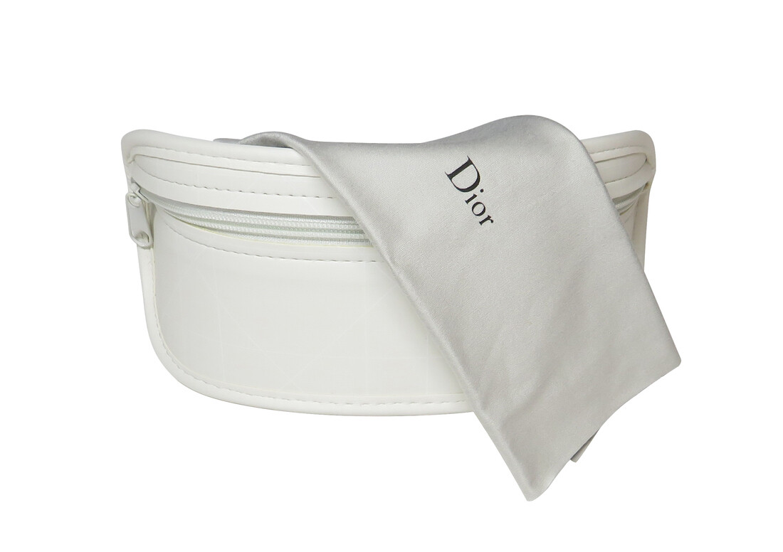 CHRISTIAN DIOR SMALL WHITE COLOR FAUX LEATHER SOFT CARRYING CASE FOR EYEGLASSES