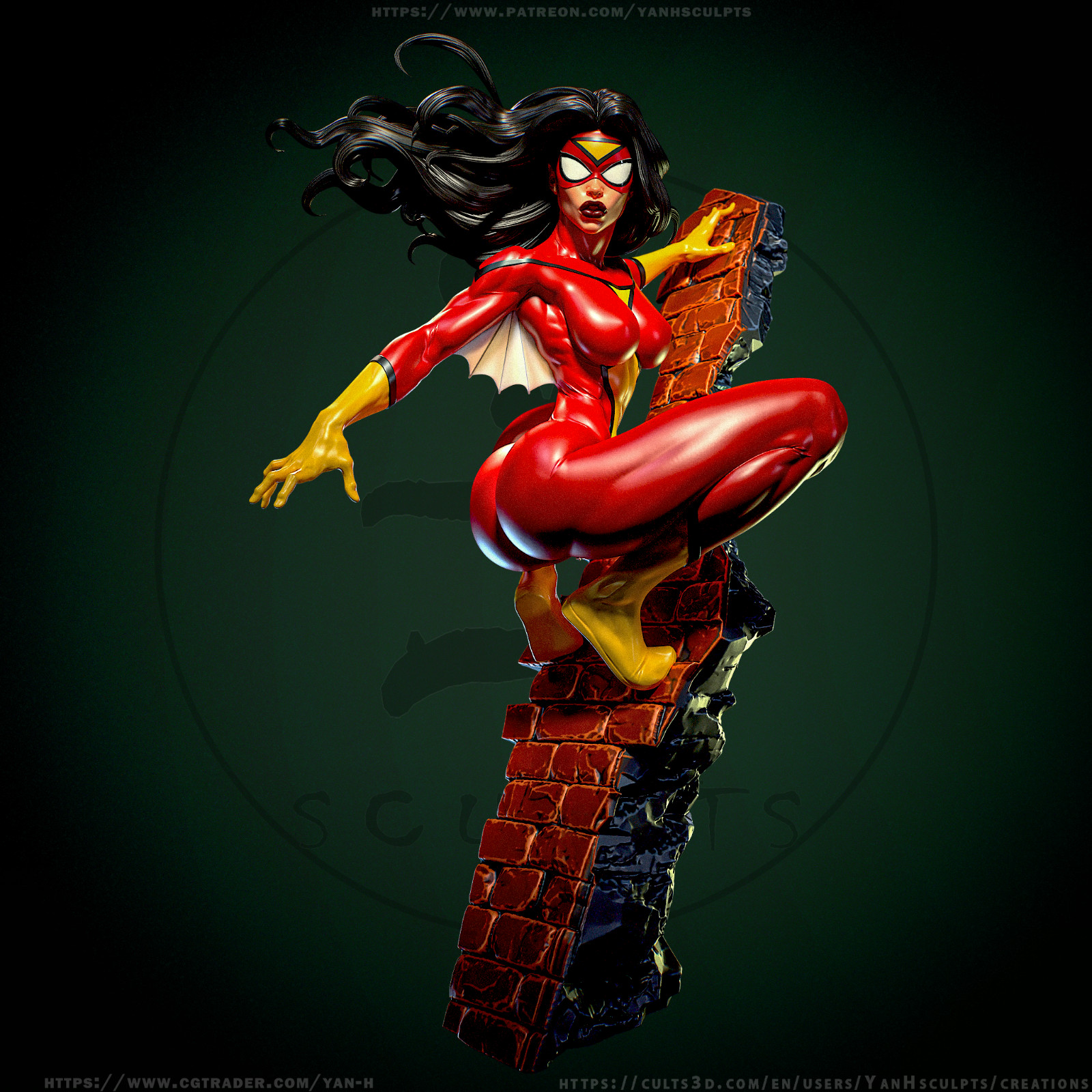 Spider Woman (1) -Unpainted 1/6 3D Printed resin model kits YAN
