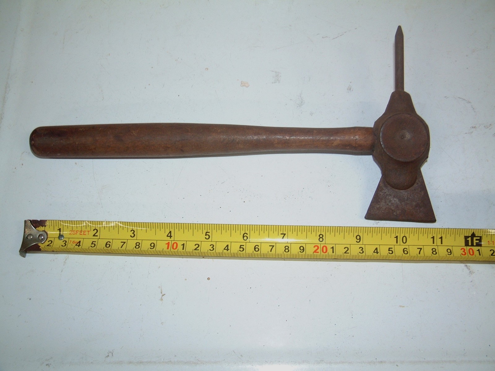 Primitive Hammer Ax Concave Leather Working Tool 11 in X 5 1/2 in